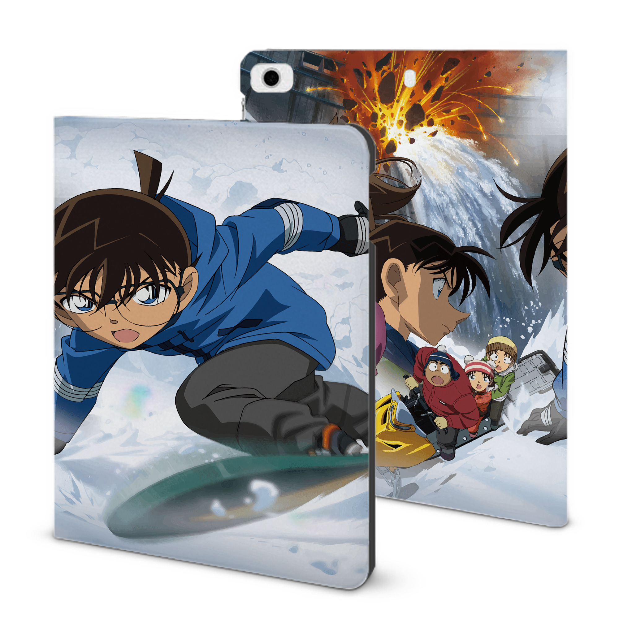 （画像用） 名探偵コナン Detective Conan IPad ケース ブック型 PUレザー TPU 耐衝撃 軽量 薄型 ペン収納なし 全面保護 IPad 各モデル対応